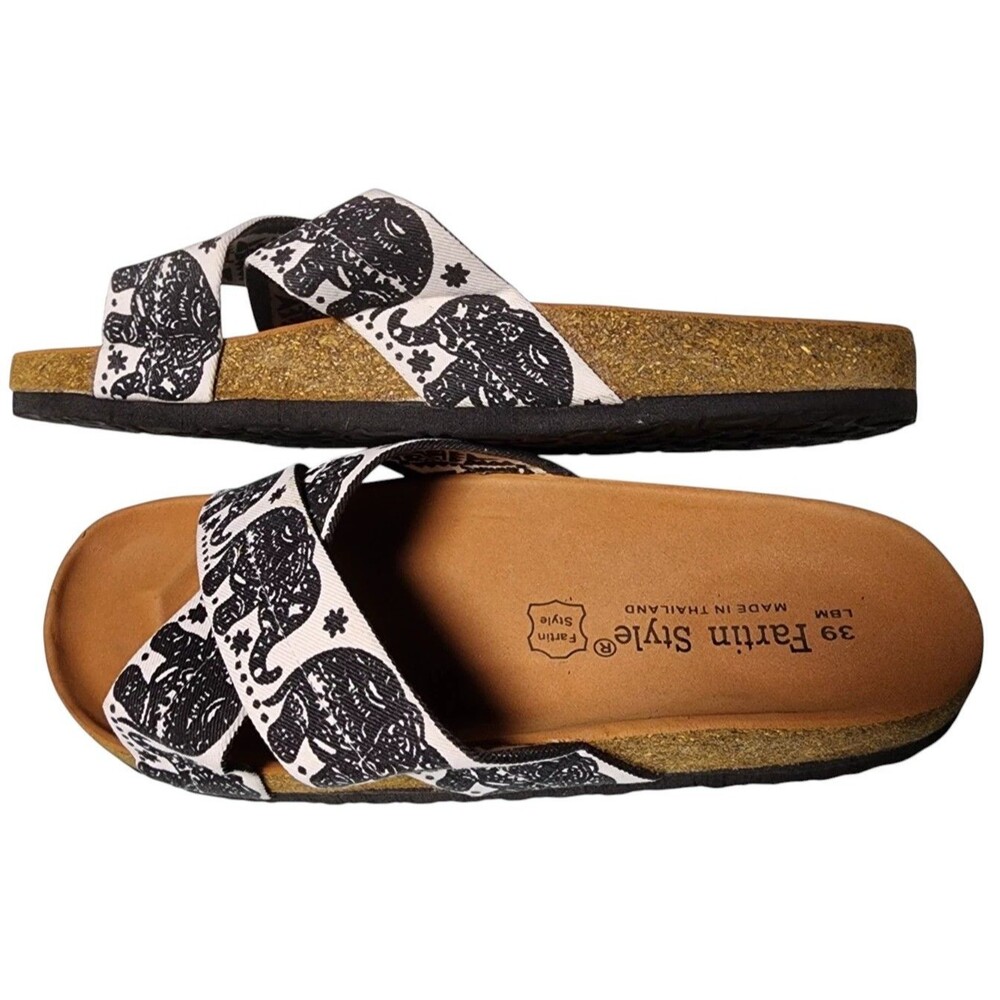 Fartin Style Elephant Cross Band Cork Bed Sandals EU 39 Thailand NEW - Picture 4 of 6